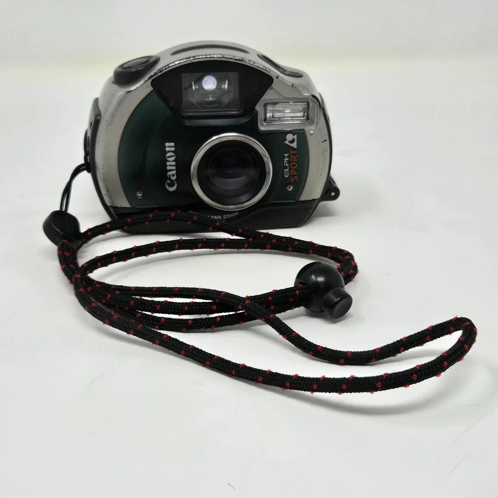 Canon ELPH Sport APS Film Camera Waterproof‎ 23mm Lens Silver Green Vintage